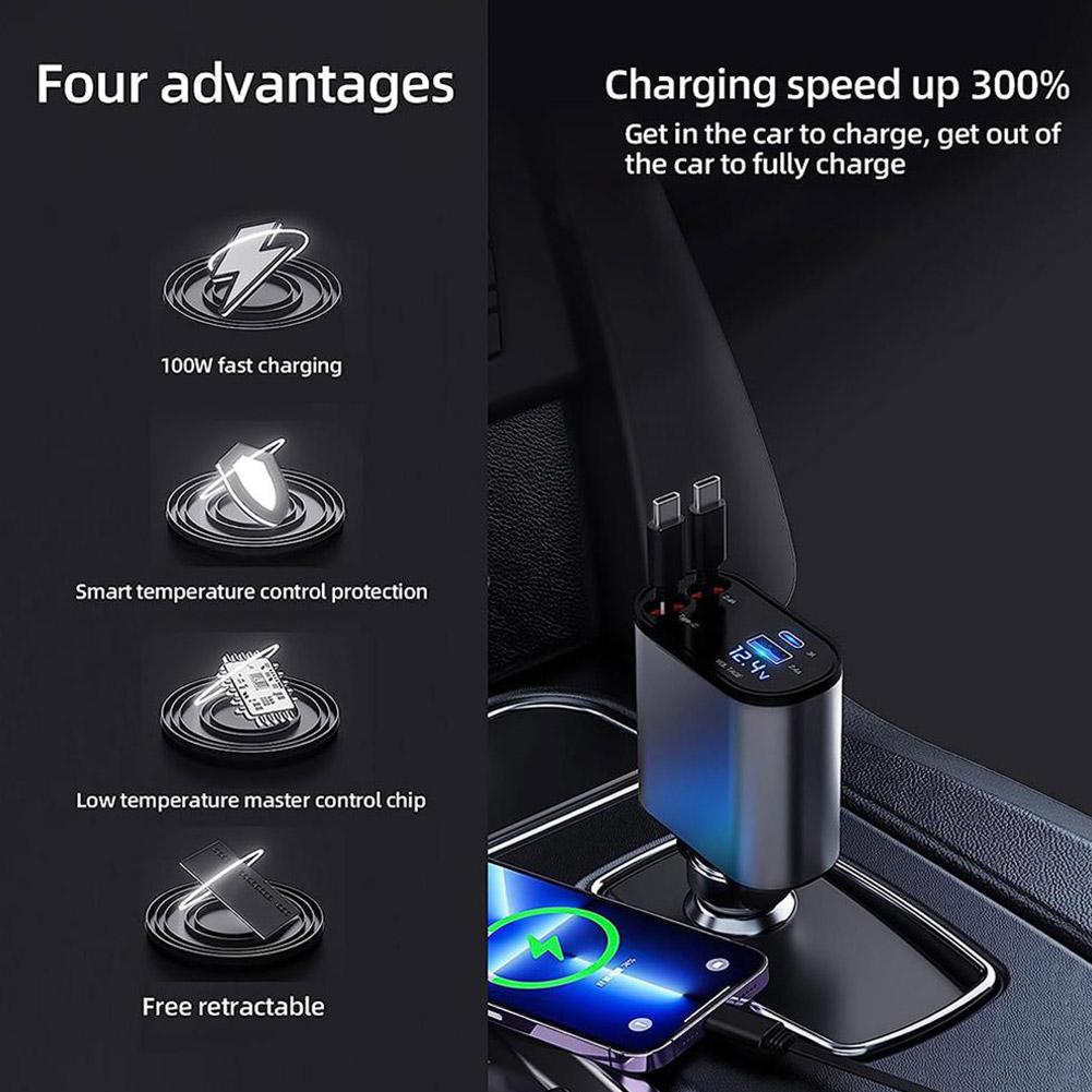 4-in-1 Retractable Charger - Universal Cable UAE | Souk Al Habibi
