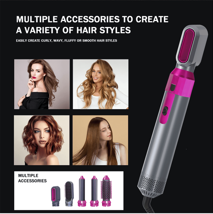 🔥 5-in-1 Hair Dryer Brush for Frizz-Free Styling at Home